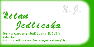 milan jedlicska business card